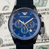 Buy Shop Emporio Armani Sportivo Chronograph Blue Dial Black Strap Watch For Men - AR5921 USA Online