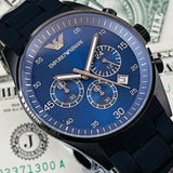 Buy Shop Emporio Armani Sportivo Chronograph Blue Dial Black Strap Watch For Men - AR5921 USA Online