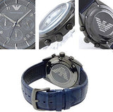 Buy Shop Emporio Armani Sportivo Chronograph Blue Dial Blue Leather Strap Watch For Men - AR6126 USA Online
