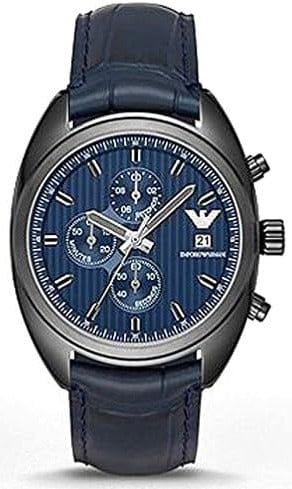 Buy Shop Emporio Armani Sportivo Chronograph Blue Dial Blue Leather Strap Watch For Men - AR6126 USA Online
