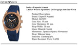 Buy Shop Emporio Armani Sportivo Chronograph Blue Dial Blue Silicone Strap Watch for Women - AR5939 USA Online