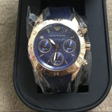 Buy Shop Emporio Armani Sportivo Chronograph Blue Dial Blue Silicone Strap Watch for Women - AR5939 USA Online