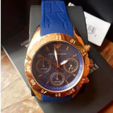 Buy Shop Emporio Armani Sportivo Chronograph Blue Dial Blue Silicone Strap Watch for Women - AR5939 USA Online