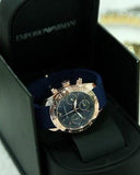 Buy Shop Emporio Armani Sportivo Chronograph Blue Dial Blue Silicone Strap Watch for Women - AR5939 USA Online