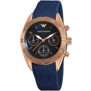 Buy Shop Emporio Armani Sportivo Chronograph Blue Dial Blue Silicone Strap Watch for Women - AR5939 USA Online