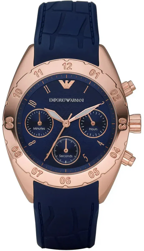 Buy Shop Emporio Armani Sportivo Chronograph Blue Dial Blue Silicone Strap Watch for Women - AR5939 USA Online