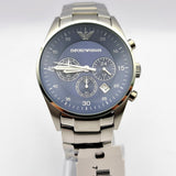 Buy Shop Emporio Armani Sportivo Chronograph Blue Dial Silver Steel Strap Watch For Men - AR5860 USA Online