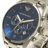 Buy Shop Emporio Armani Sportivo Chronograph Blue Dial Silver Steel Strap Watch For Men - AR5860 USA Online