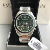 Buy Shop Emporio Armani Sportivo Chronograph Blue Dial Silver Steel Strap Watch For Men - AR6090 USA Online