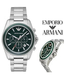 Buy Shop Emporio Armani Sportivo Chronograph Blue Dial Silver Steel Strap Watch For Men - AR6090 USA Online