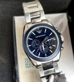 Buy Shop Emporio Armani Sportivo Chronograph Blue Dial Silver Steel Strap Watch For Men - AR6091 USA Online