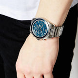 Buy Shop Emporio Armani Sportivo Chronograph Blue Dial Silver Steel Strap Watch For Men - AR6091 USA Online