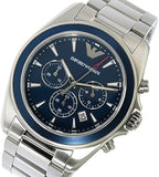 Buy Shop Emporio Armani Sportivo Chronograph Blue Dial Silver Steel Strap Watch For Men - AR6091 USA Online
