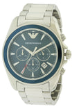 Buy Shop Emporio Armani Sportivo Chronograph Blue Dial Silver Steel Strap Watch For Men - AR6091 USA Online