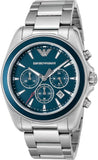 Buy Shop Emporio Armani Sportivo Chronograph Blue Dial Silver Steel Strap Watch For Men - AR6091 USA Online