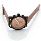 Buy Shop Emporio Armani Sportivo Chronograph Brown Dial Brown Leather Strap Watch For Men - AR6077 USA Online