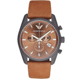 Buy Shop Emporio Armani Sportivo Chronograph Brown Dial Brown Leather Strap Watch For Men - AR6077 USA Online