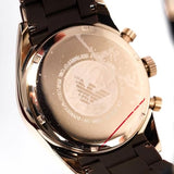 Buy Shop Emporio Armani Sportivo Chronograph Brown Dial Brown Silicone Strap Watch For Men - AR5891 USA Online