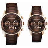 Buy Shop Emporio Armani Sportivo Chronograph Brown Dial Brown Silicone Strap Watch For Men - AR5891 USA Online