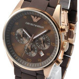 Buy Shop Emporio Armani Sportivo Chronograph Brown Dial Brown Silicone Strap Watch For Men - AR5891 USA Online