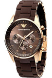 Buy Shop Emporio Armani Sportivo Chronograph Brown Dial Brown Silicone Strap Watch For Men - AR5891 USA Online