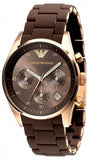 Buy Shop Emporio Armani Sportivo Chronograph Brown Dial Brown Silicone Strap Watch For Men - AR5891 USA Online