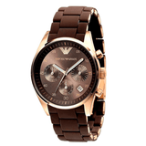 Buy Shop Emporio Armani Sportivo Chronograph Brown Dial Brown Silicone Strap Watch For Men - AR5891 USA Online