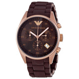 Buy Shop Emporio Armani Sportivo Chronograph Brown Dial Brown Silicone Strap Watch For Men - AR5891 USA Online