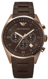 Buy Shop Emporio Armani Sportivo Chronograph Brown Dial Brown Silicone Strap Watch For Men - AR5891 USA Online