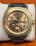 Buy Shop Emporio Armani Sportivo Chronograph Gold Dial Brown Leather Strap Watch for Men - AR6062 USA Online