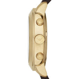 Buy Shop Emporio Armani Sportivo Chronograph Gold Dial Brown Leather Strap Watch for Men - AR6062 USA Online