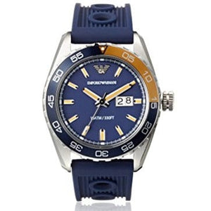 Buy Shop Emporio Armani Sportivo Chronograph Quartz Blue Dial Blue Rubber Strap Watch For Men - AR6045 USA Online