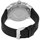 Buy Shop Emporio Armani Sportivo Chronograph Silver Dial Black Leather Strap Watch For Men - AR6054 USA Online