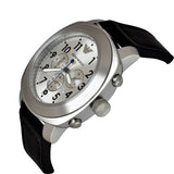 Buy Shop Emporio Armani Sportivo Chronograph Silver Dial Black Leather Strap Watch For Men - AR6054 USA Online