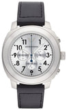 Buy Shop Emporio Armani Sportivo Chronograph Silver Dial Black Leather Strap Watch For Men - AR6054 USA Online