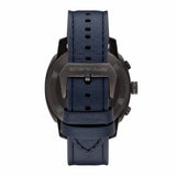 Buy Shop Emporio Armani Sportivo Chronograph Silver Dial Blue Leather Strap Watch for Men - AR6086 USA Online