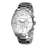 Buy Shop Emporio Armani Sportivo Chronograph Silver Dial Silver Steel Strap Watch For Men - AR5963 USA Online