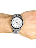 Buy Shop Emporio Armani Sportivo Chronograph Silver Dial Silver Steel Strap Watch For Men - AR6073 USA Online
