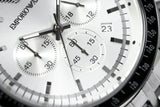 Buy Shop Emporio Armani Sportivo Chronograph Silver Dial Silver Steel Strap Watch For Men - AR6073 USA Online