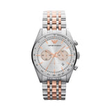 Buy Shop Emporio Armani Sportivo Chronograph Silver Dial Two Tone Steel Strap Watch For Men - AR5999 USA Online