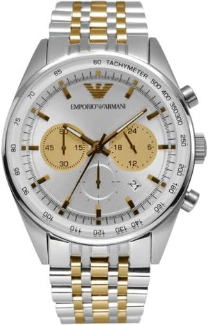 Buy Shop Emporio Armani Sportivo Chronograph Silver Dial Two Tone Steel Strap Watch For Men - AR5999 USA Online
