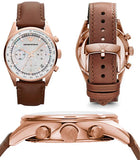 Buy Shop Emporio Armani Sportivo Chronograph White Dial Brown Leather Strap Watch For Men - AR5996 USA Online