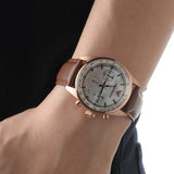 Buy Shop Emporio Armani Sportivo Chronograph White Dial Brown Leather Strap Watch For Men - AR5996 USA Online