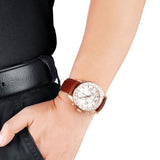 Buy Shop Emporio Armani Sportivo Chronograph White Dial Brown Leather Strap Watch For Men - AR5996 USA Online