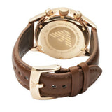 Buy Shop Emporio Armani Sportivo Chronograph White Dial Brown Leather Strap Watch For Men - AR5996 USA Online