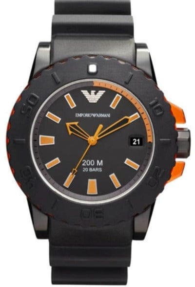 Buy Shop Emporio Armani Sportivo Quartz Black Dial Black Silicone Strap Watch For Men - AR5969 USA Online