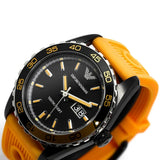 Buy Shop Emporio Armani Sportivo Quartz Black Dial Orange Rubber Strap Watch For Men - AR6046 USA Online