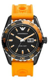Buy Shop Emporio Armani Sportivo Quartz Black Dial Orange Rubber Strap Watch For Men - AR6046 USA Online