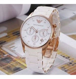 Buy Shop Emporio Armani Sportivo Silver Dial White Silicone Strap Watch For Women - AR5920 USA Online