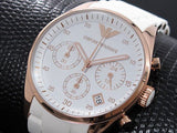 Buy Shop Emporio Armani Sportivo Silver Dial White Silicone Strap Watch For Women - AR5920 USA Online